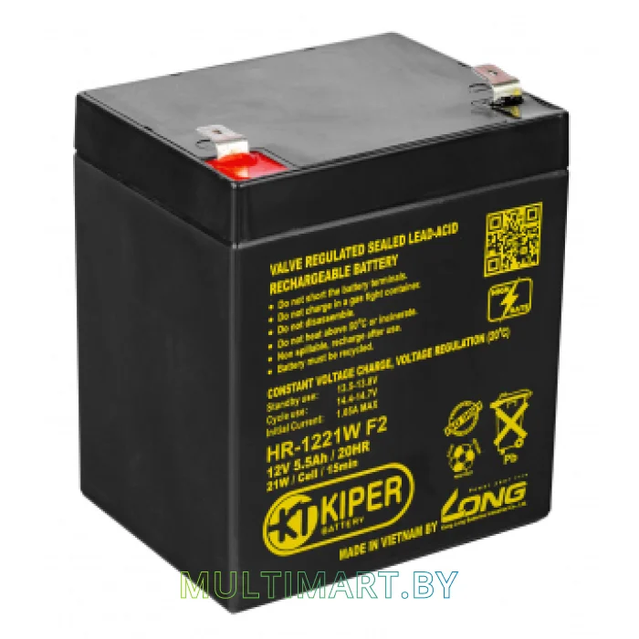 Аккумулятор для ИБП Kiper HR-1221W F2 (12В/5.5 А·ч)